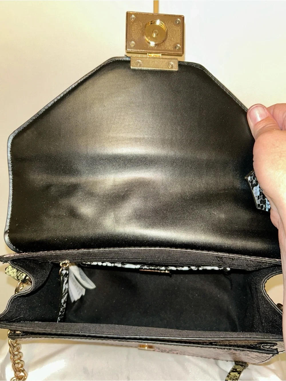 Aldo Clairlea multi-colored snake print handbag NWOT - Picture 7 of 9